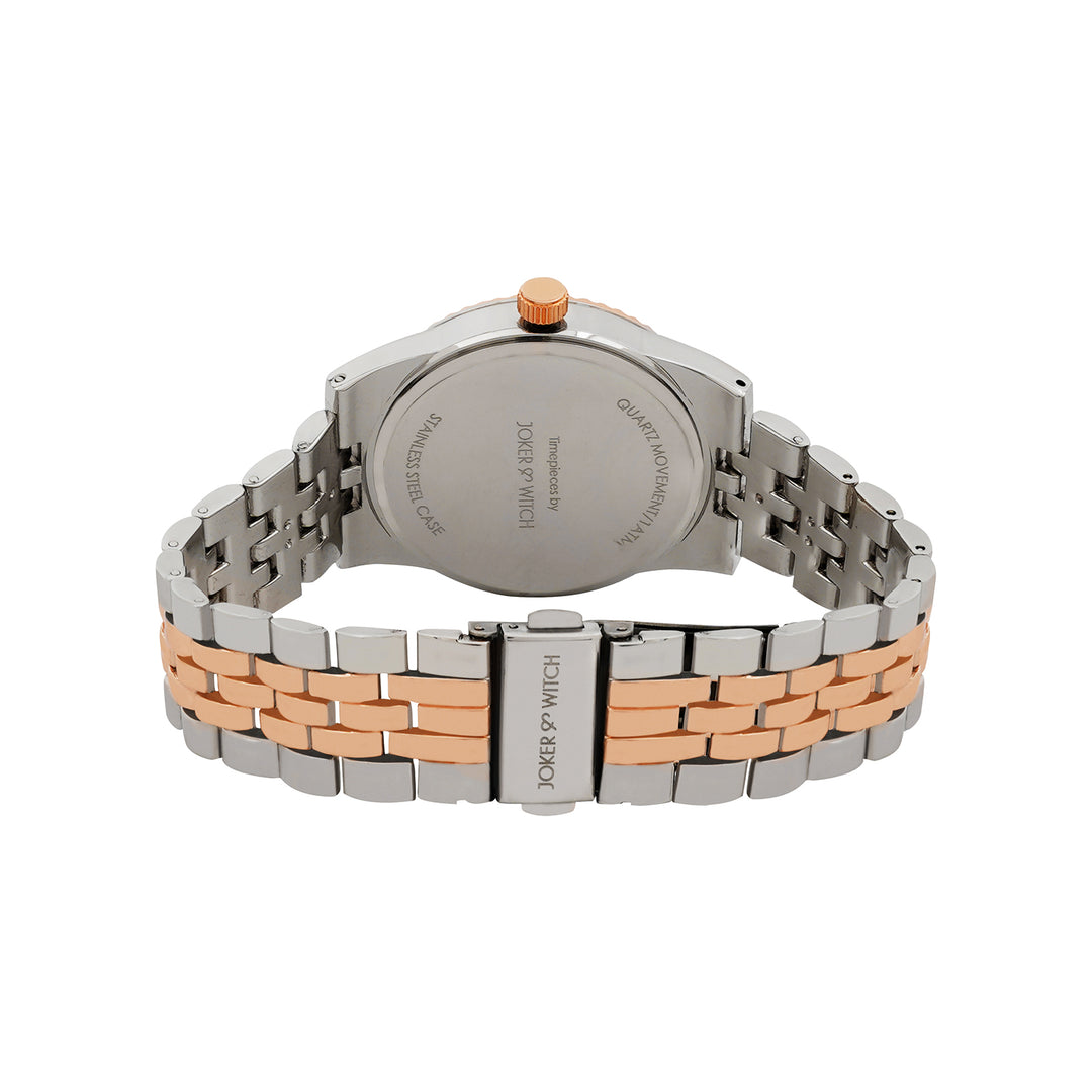 Meridian Blue Large Dial Dual Tone Linked Chain Strap Women's Watch