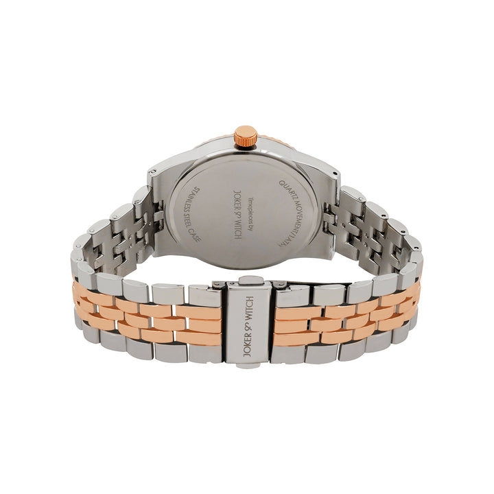 Meridian Blue Large Dial Dual Tone Linked Chain Strap Women's Watch