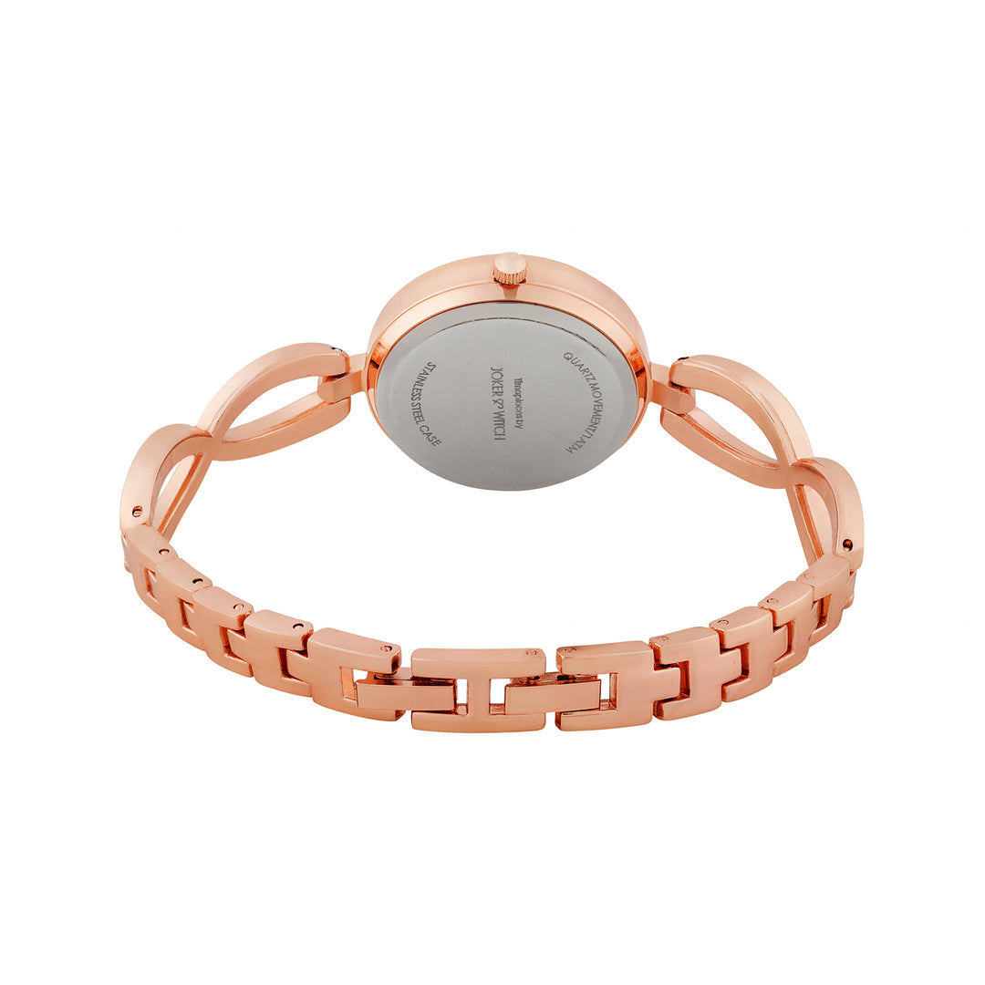 Noella Taupe Small Rhinestone Dial Rose Gold Bracelet Strap Women's Watch