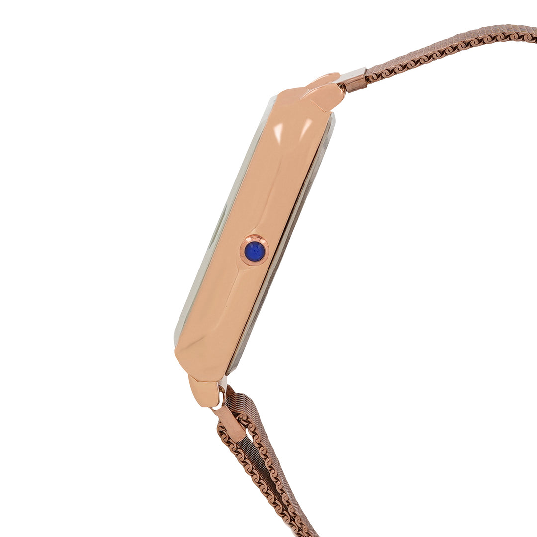 Utopia Pink Medium Rectangle Dial Rose Gold Magnetic Strap Women's Watch
