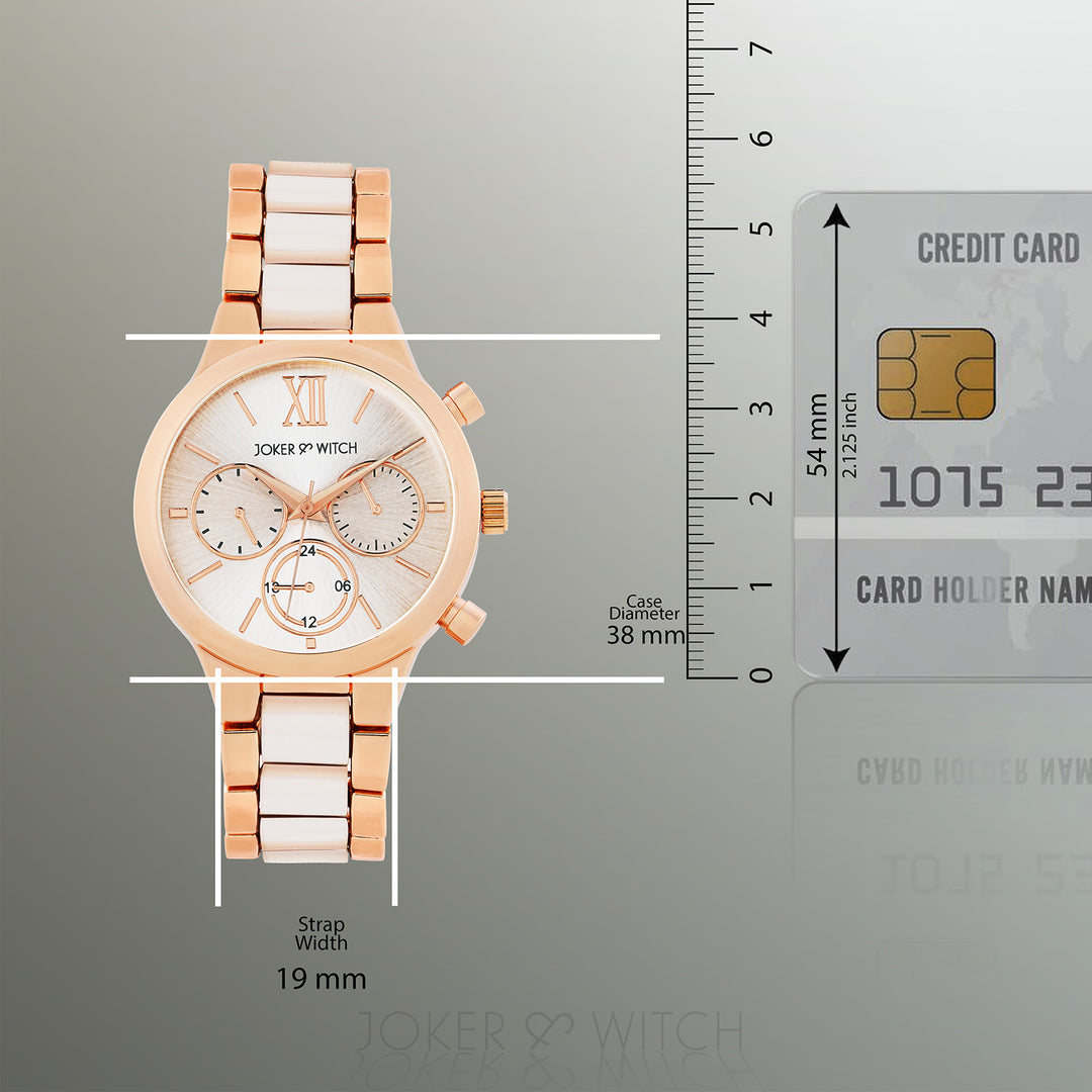 Clara Silver Large Dial White Linked Chain Strap Women's Watch