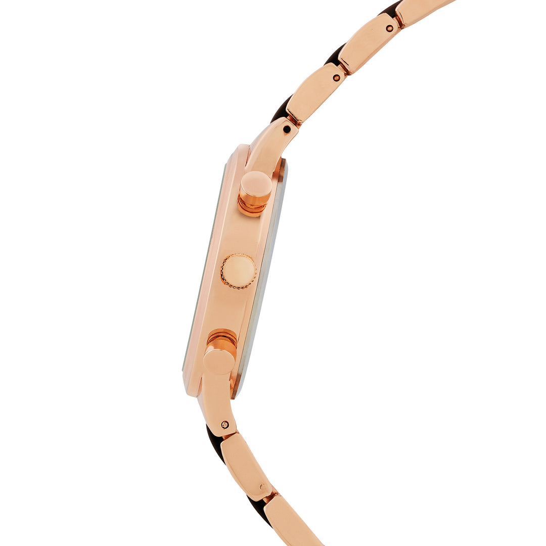 Clara Black Large Dial Linked Chain Strap Women's Watch