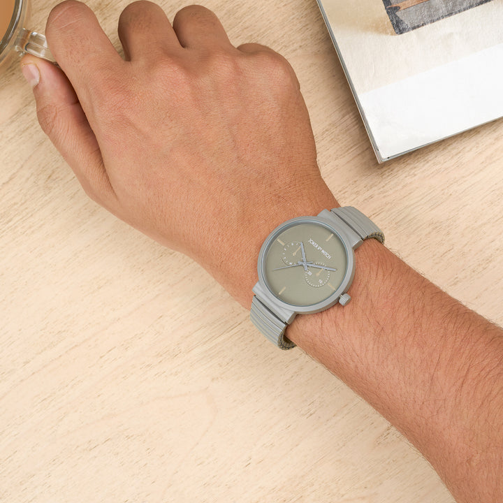 Airo Grey Large Dial Linked Chain Strap Unisex Watch