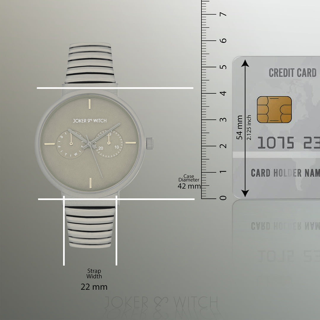 Airo Grey Large Dial Linked Chain Strap Unisex Watch