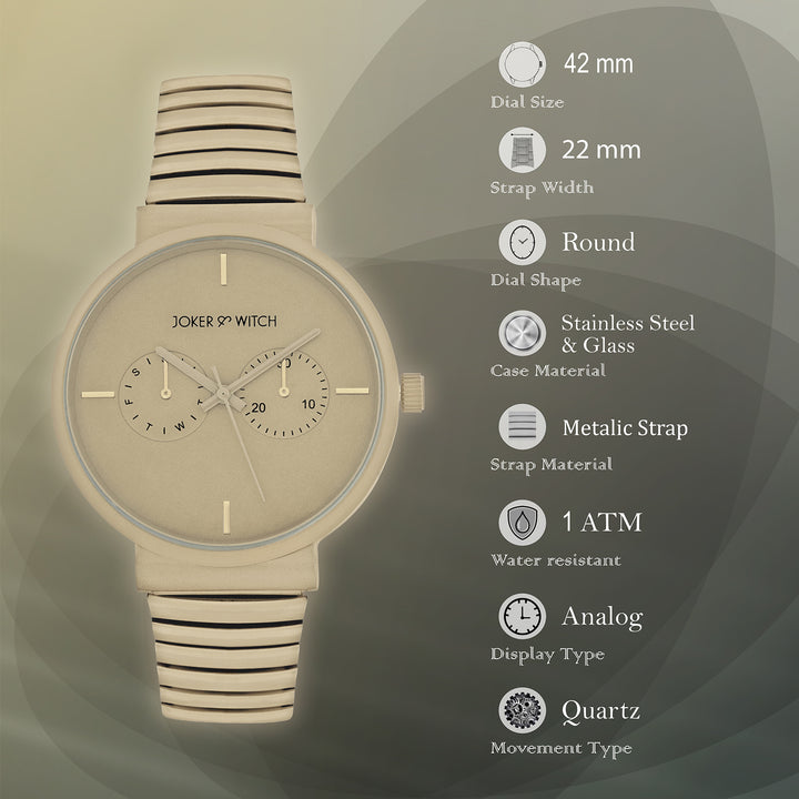 Airo Sand Large Dial Linked Chain Strap Unisex Watch