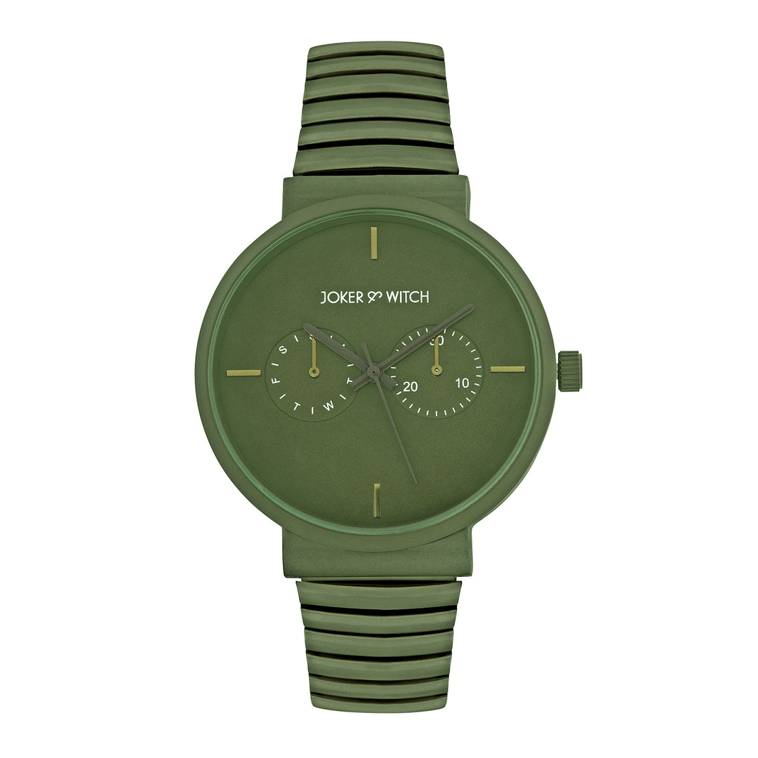 Airo Olive Large Dial Linked Chain Strap Unisex Watch
