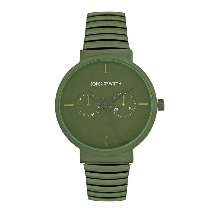 Airo Olive Large Dial Linked Chain Strap Unisex Watch