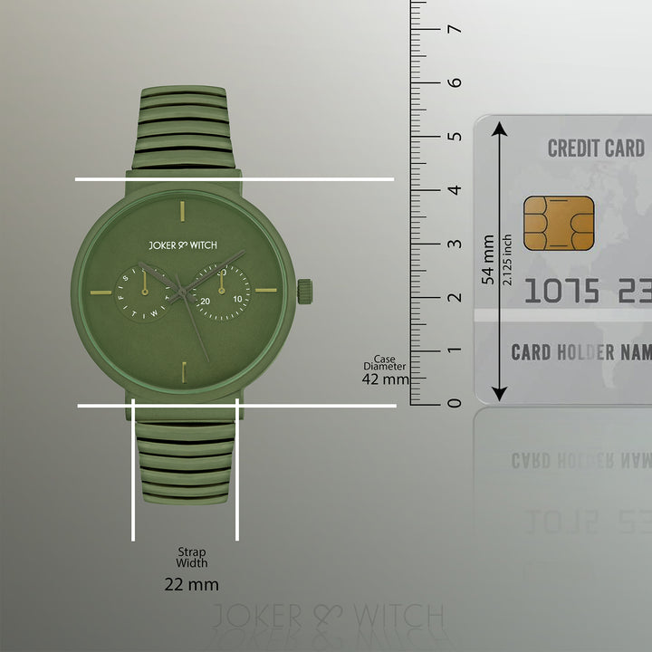 Airo Olive Large Dial Linked Chain Strap Unisex Watch