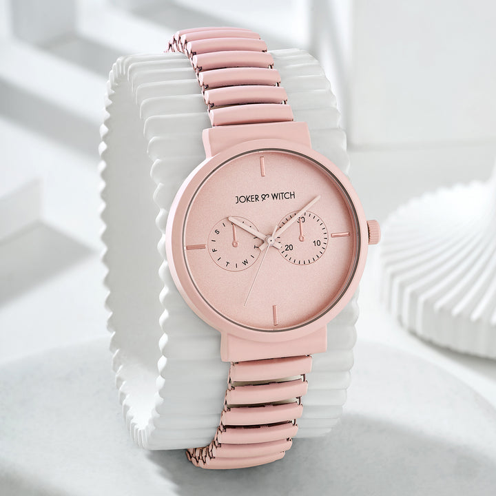 Airo Pink Medium Dial Linked Chain Strap Women's Watch