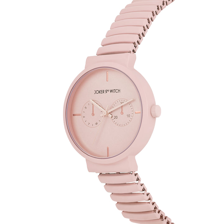 Airo Pink Medium Dial Linked Chain Strap Women's Watch