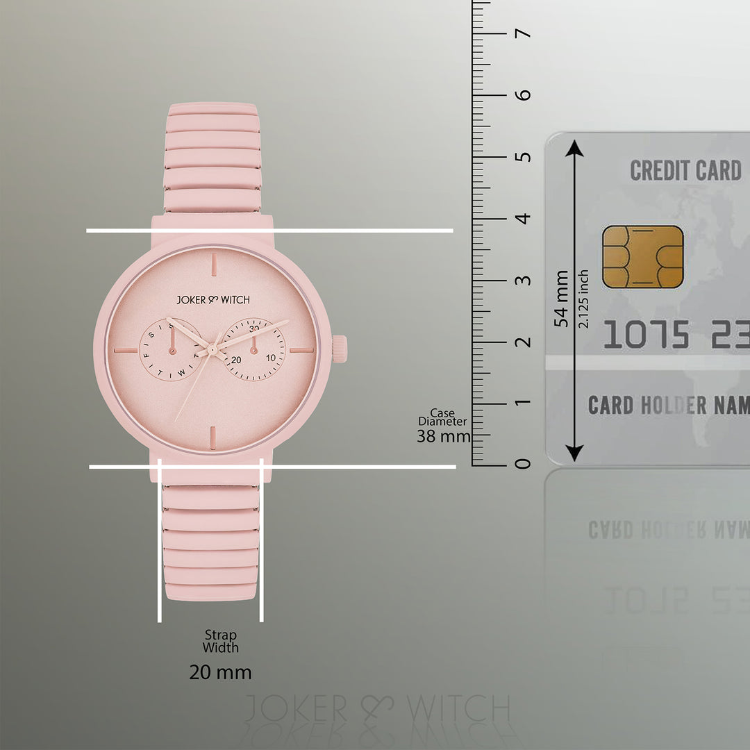 Airo Pink Medium Dial Linked Chain Strap Women's Watch