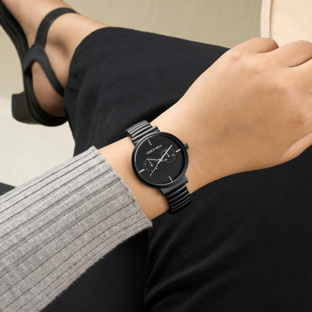 Airo Black Medium Dial Linked Chain Strap Women's Watch