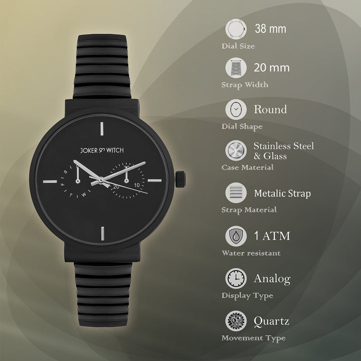 Airo Black Medium Dial Linked Chain Strap Women's Watch