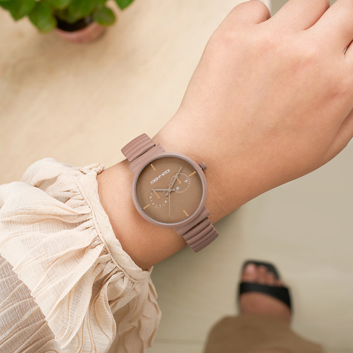 Airo Maroon Medium Dial Linked Chain Strap Women's Watch