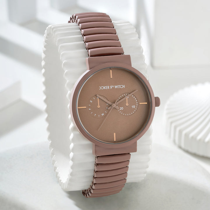 Airo Maroon Medium Dial Linked Chain Strap Women's Watch