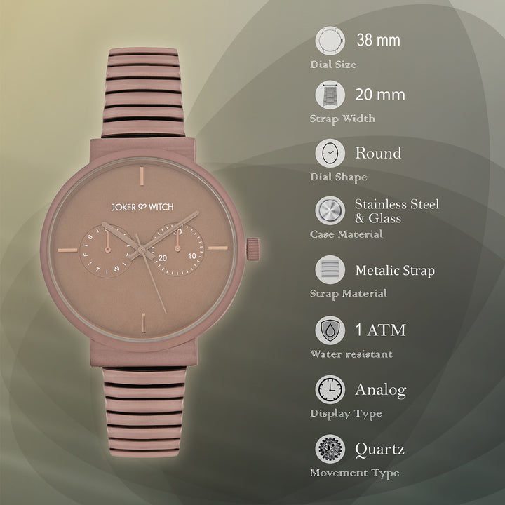 Airo Maroon Medium Dial Linked Chain Strap Women's Watch