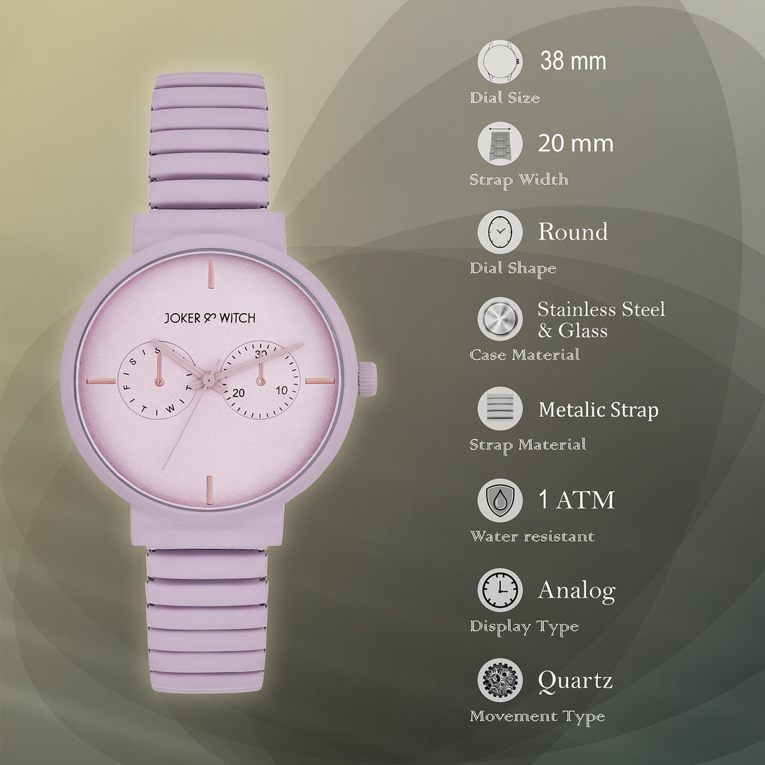 Airo Lavendar Medium Dial Linked Chain Strap Women's Watch