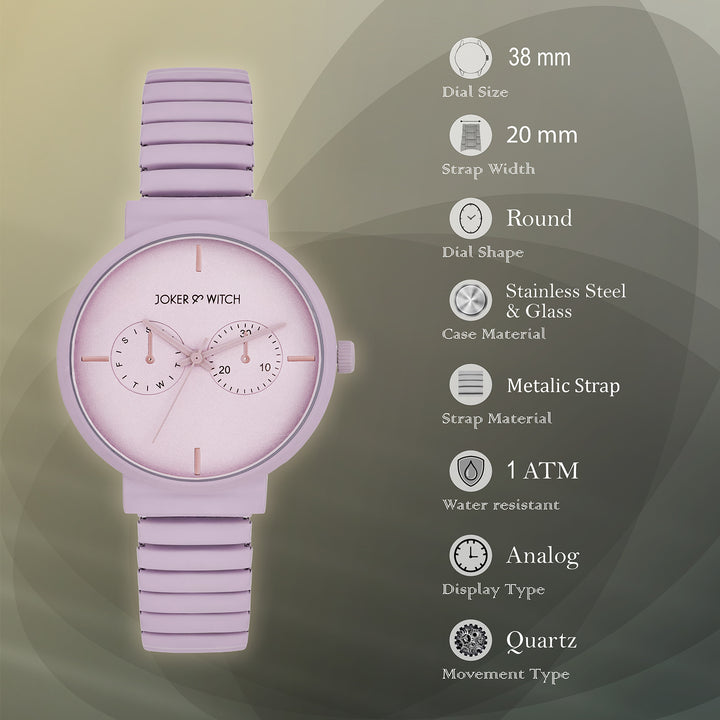 Airo Lavendar Medium Dial Linked Chain Strap Women's Watch