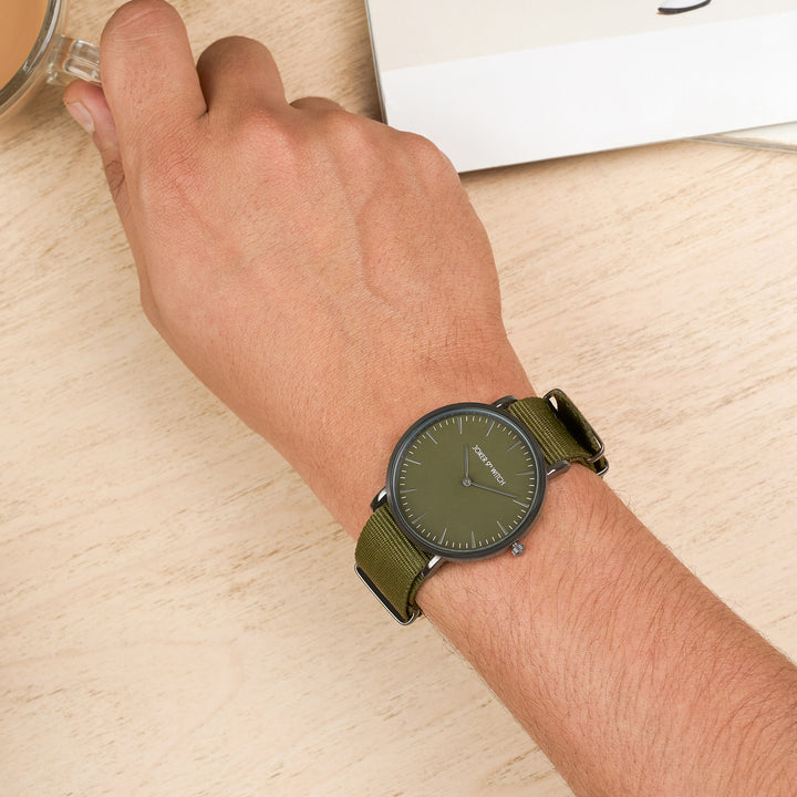 Phile Olive Large Dial Nato Strap Men's Watch