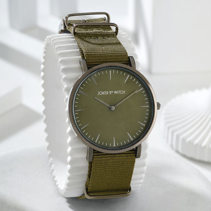 Phile Olive Large Dial Nato Strap Men's Watch