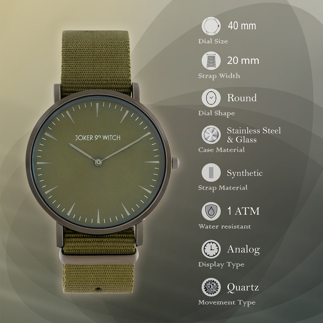 Phile Olive Large Dial Nato Strap Men's Watch