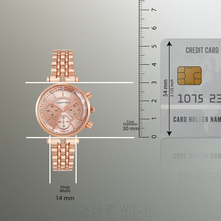 Solace Rosegold Sunray Crystal Glass Small Dial Rosegold Metallic Strap Women's Watch