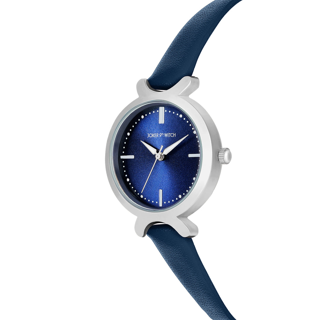 Opal Blue Sunray Medium Dial Blue PU Strap Women's Watch