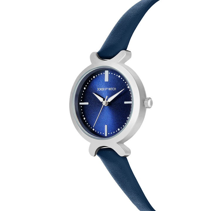 Opal Blue Sunray Medium Dial Blue PU Strap Women's Watch