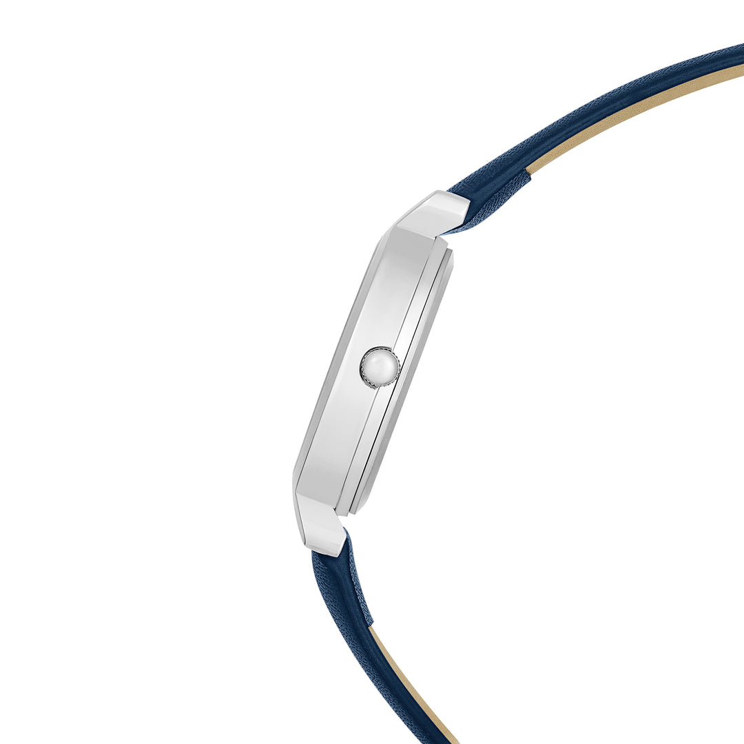 Opal Blue Sunray Medium Dial Blue PU Strap Women's Watch