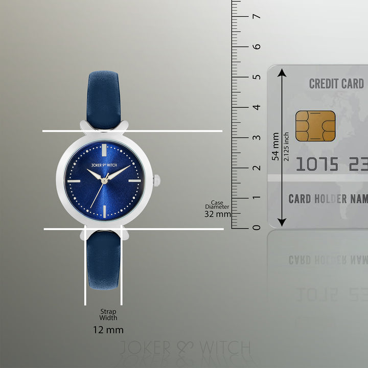 Opal Blue Sunray Medium Dial Blue PU Strap Women's Watch