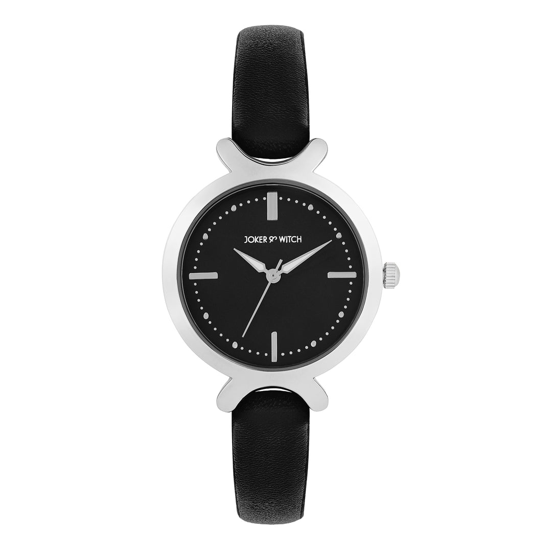 Opal Black Sunray Medium Dial Black PU Strap Women's Watch