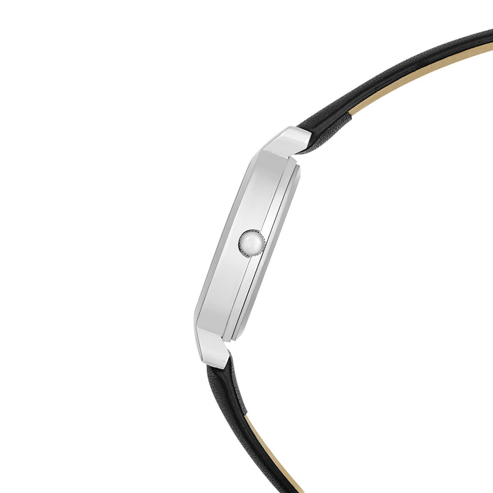 Opal Black Sunray Medium Dial Black PU Strap Women's Watch