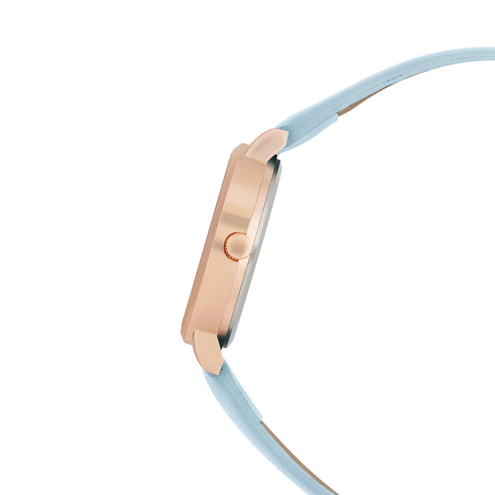 Skyfall Blue and MOP Medium Dial Blue PU Strap Women's Watch