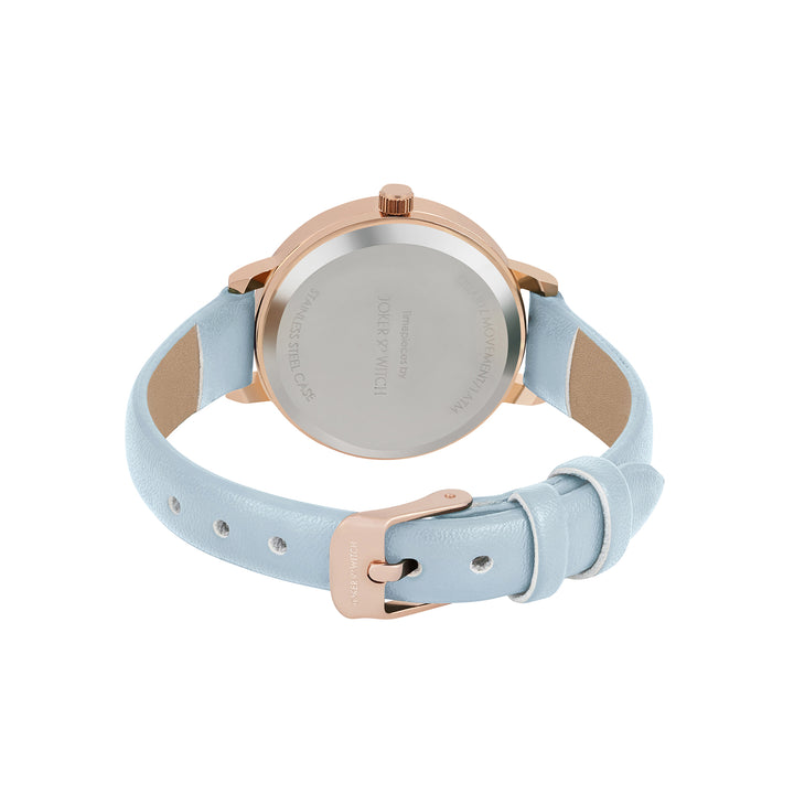 Skyfall Blue and MOP Medium Dial Blue PU Strap Women's Watch