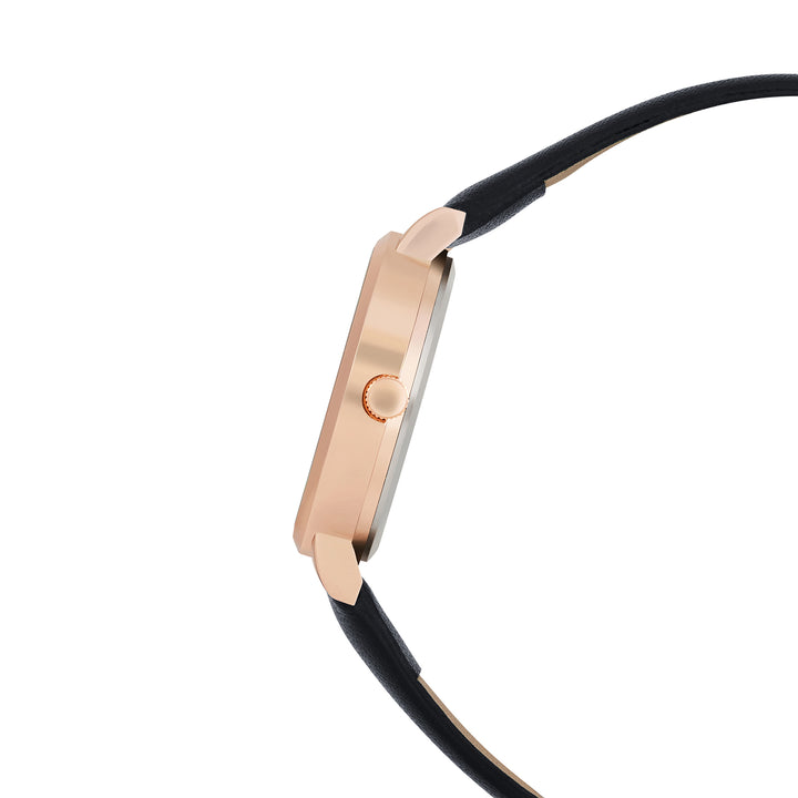 Skyfall White and MOP Medium Dial Black PU Strap Women's Watch