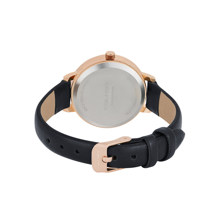 Skyfall White and MOP Medium Dial Black PU Strap Women's Watch