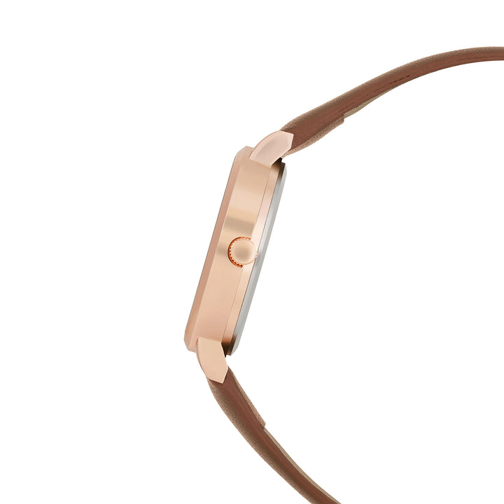 Skyfall Brown and MOP Medium Dial Brown PU Strap Women's Watch