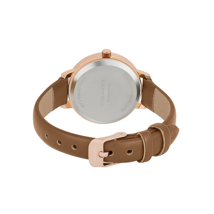 Skyfall Brown and MOP Medium Dial Brown PU Strap Women's Watch