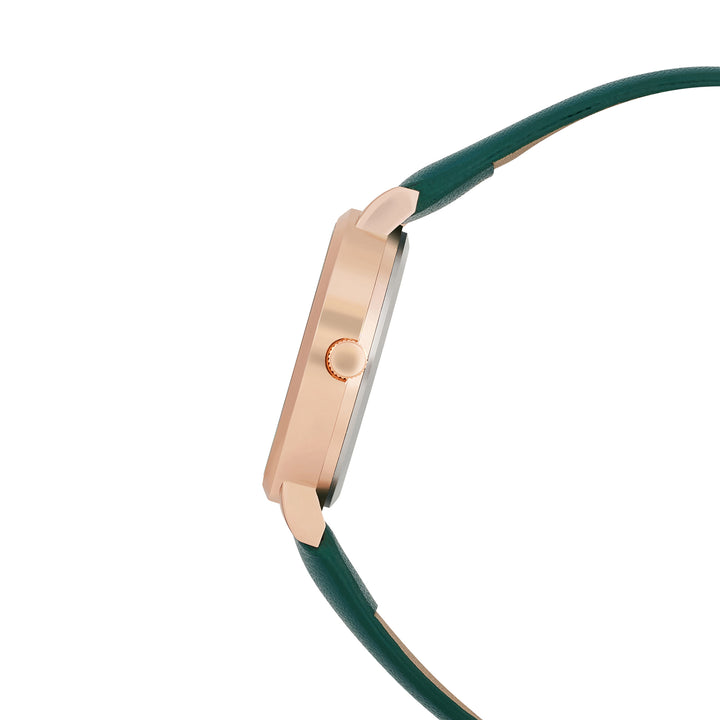 Skyfall Green and MOP Medium Dial Green PU Strap Women's Watch