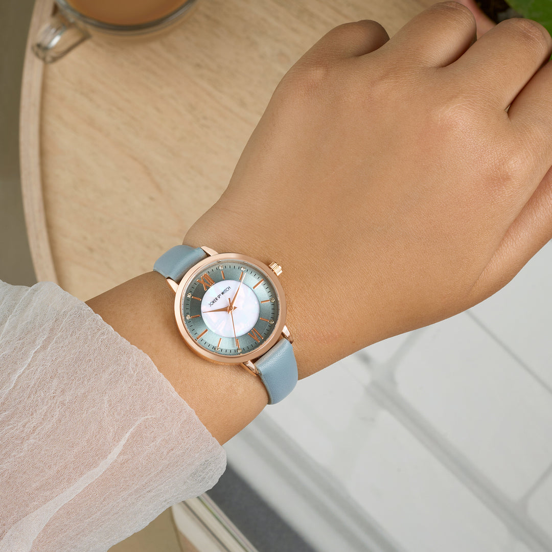 Skyfall Grey and MOP Medium Dial Grey PU Strap Women's Watch