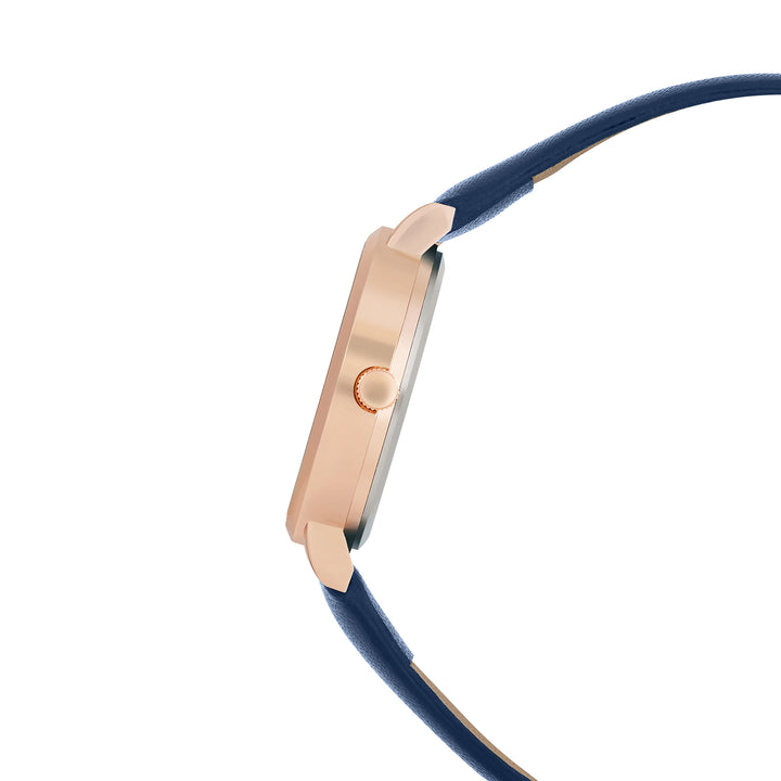 Skyfall Dark Blue and MOP Medium Dial Dark Blue PU Strap Women's Watch