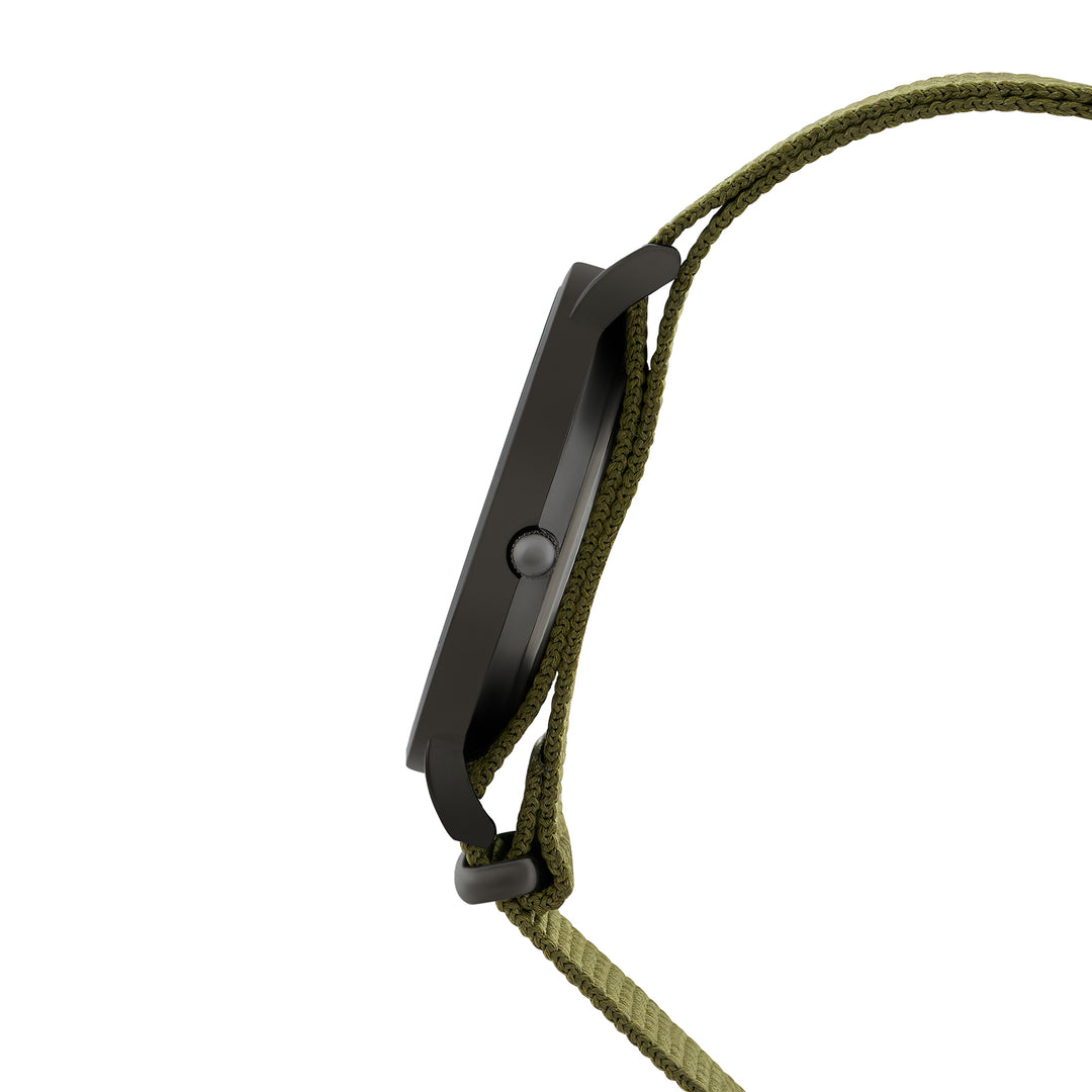 Neo Black Large Dial Olive Nato Strap Men's Watch