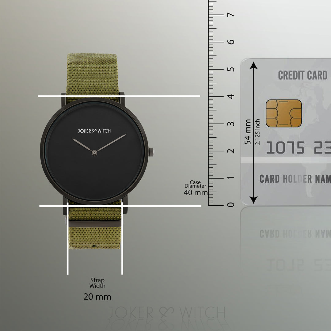 Neo Black Large Dial Olive Nato Strap Men's Watch