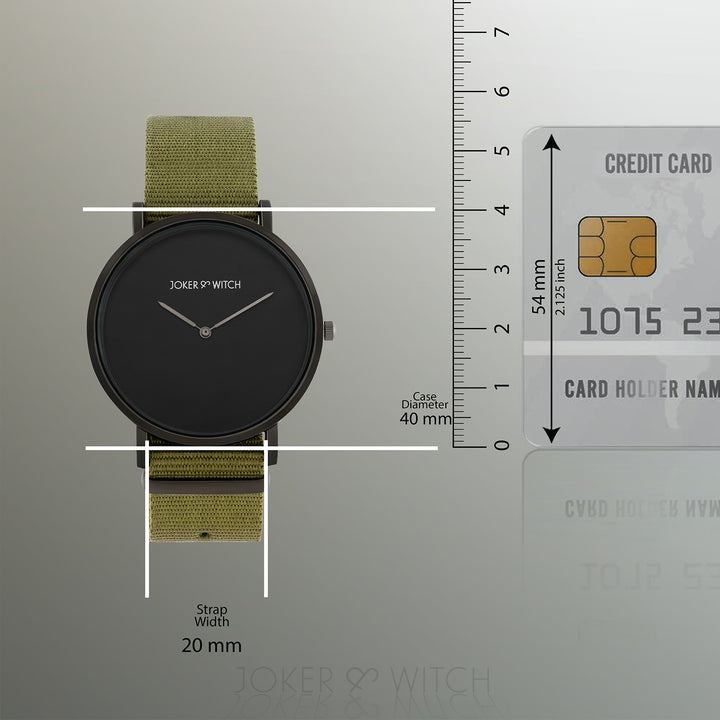 Neo Black Large Dial Olive Nato Strap Men's Watch