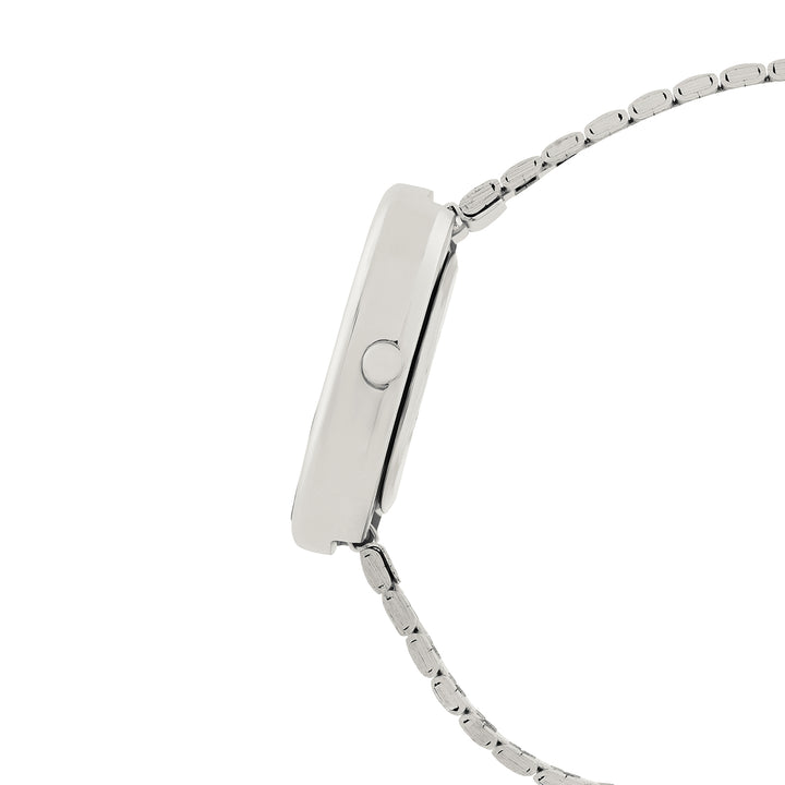 Eterna White MOP Small Oval Dial Silver Linked Chain Strap Women's Watch