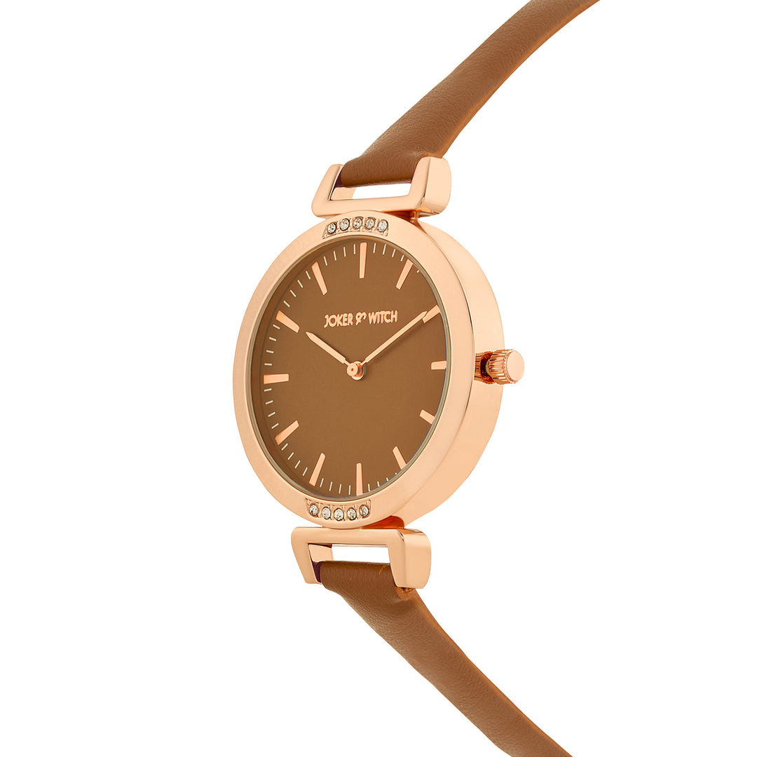 Petite Mocha Medium Dial PU Strap Women's Watch