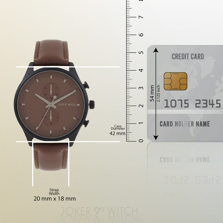 Beetle Brown Large Dial PU Strap Men's Watch