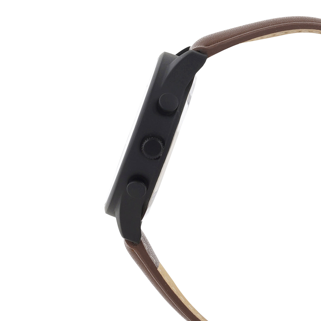 Beetle Brown Large Dial PU Strap Men's Watch