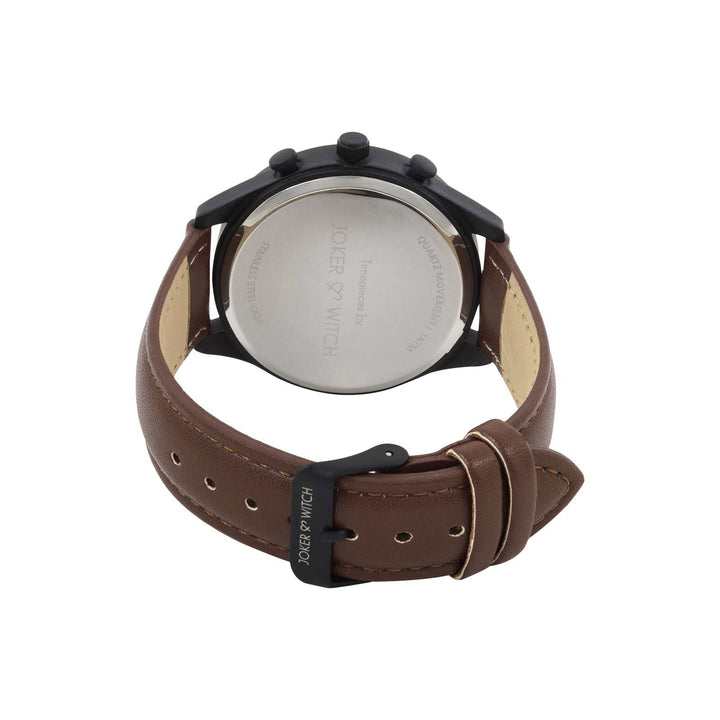 Beetle Brown Large Dial PU Strap Men's Watch
