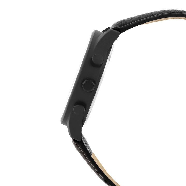 Beetle Brown Large Dial Black PU Strap Men's Watch